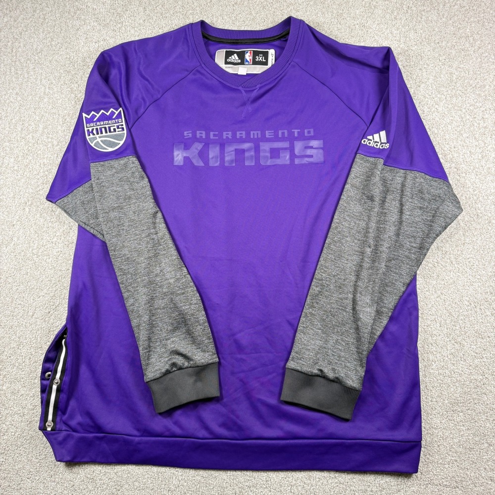 Adidas Sacramento Kings NBA Mens 3XL Purple Long Sleeve Shooting Shirt Warm Up